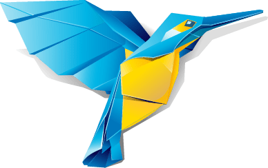 Pássaro origami flutuante